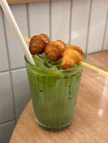 Iced Strawberry Matcha Mini Croissants